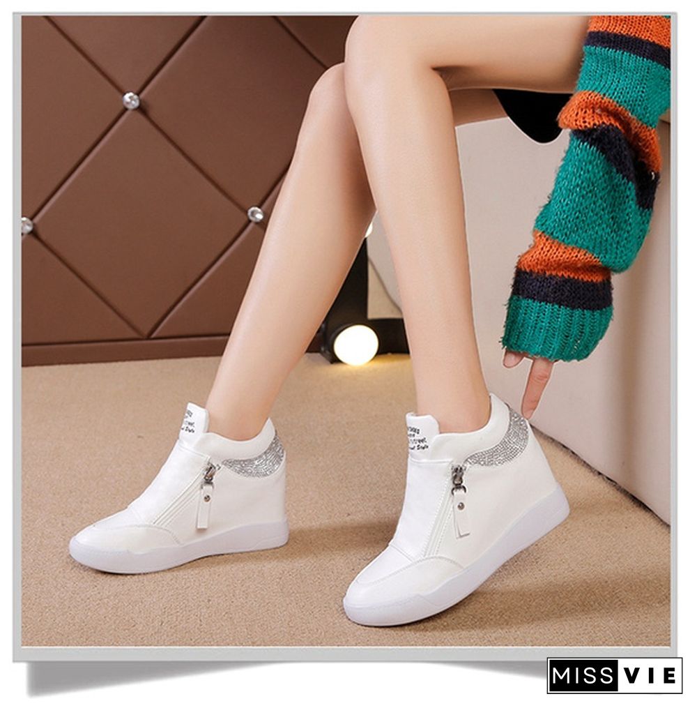 New Fashion High Quality Women's Small White Shoes High Heels Sneaker Sports Platform Shoes