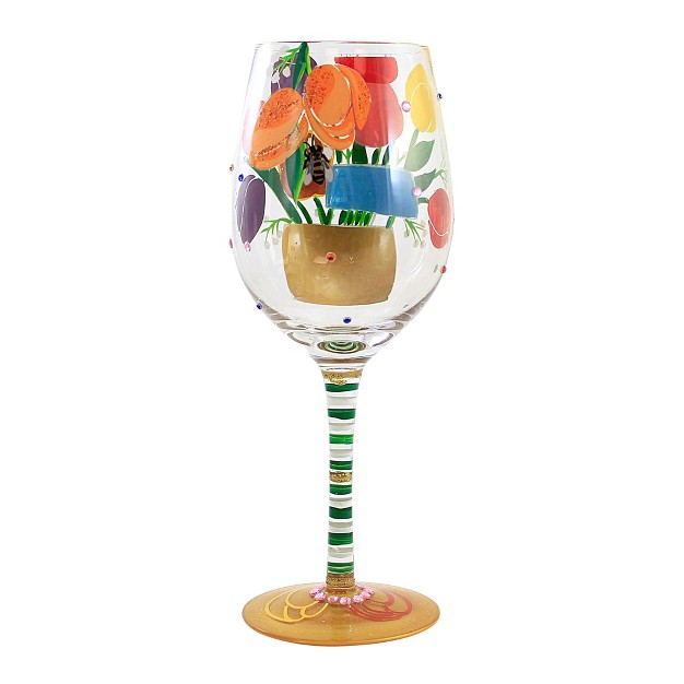 Tabletop Best Bonus Mom Ever Wine Glass Hand Painted Enesco Drinkware