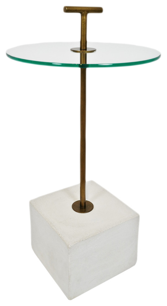 Brass Handle Side Table   Transitional   Side Tables And End Tables   by Design Mix Furniture  Houzz