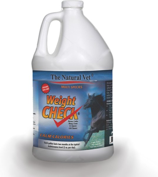 The Natural Vet Weight Check Oil Horse Supplement， 1-gal bottle