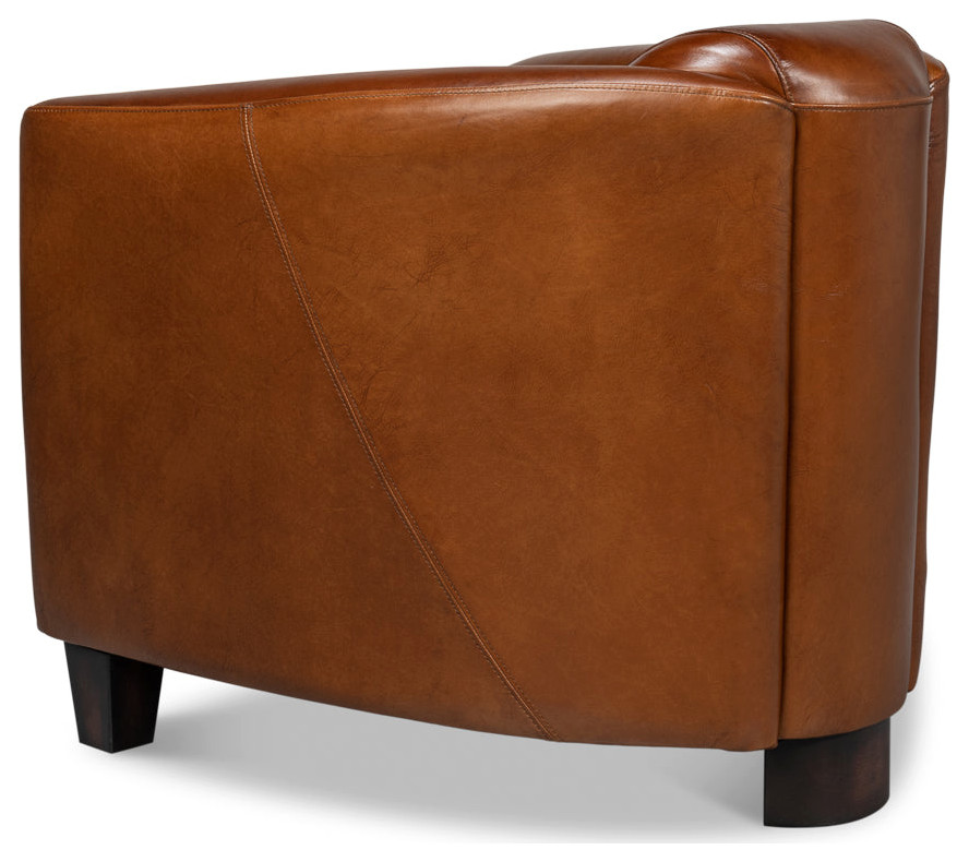 Mandy Arm Chair Retro Style Leather Club Chair   Eclectic   Armchairs And Accent Chairs   by Sideboards and Things  Houzz