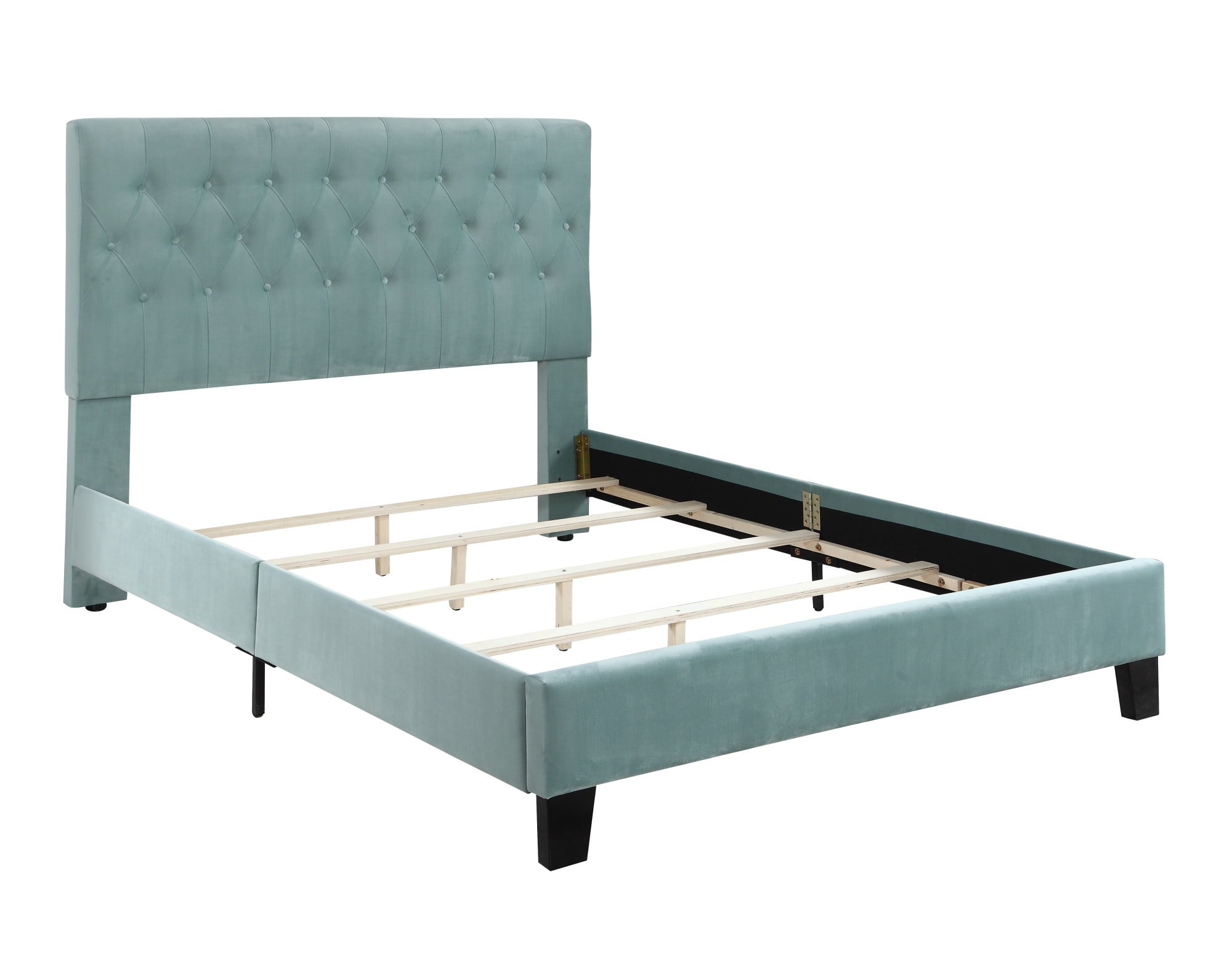 Wallace & Bay Bates Upholstered Platform Bed - Twin - Aqua