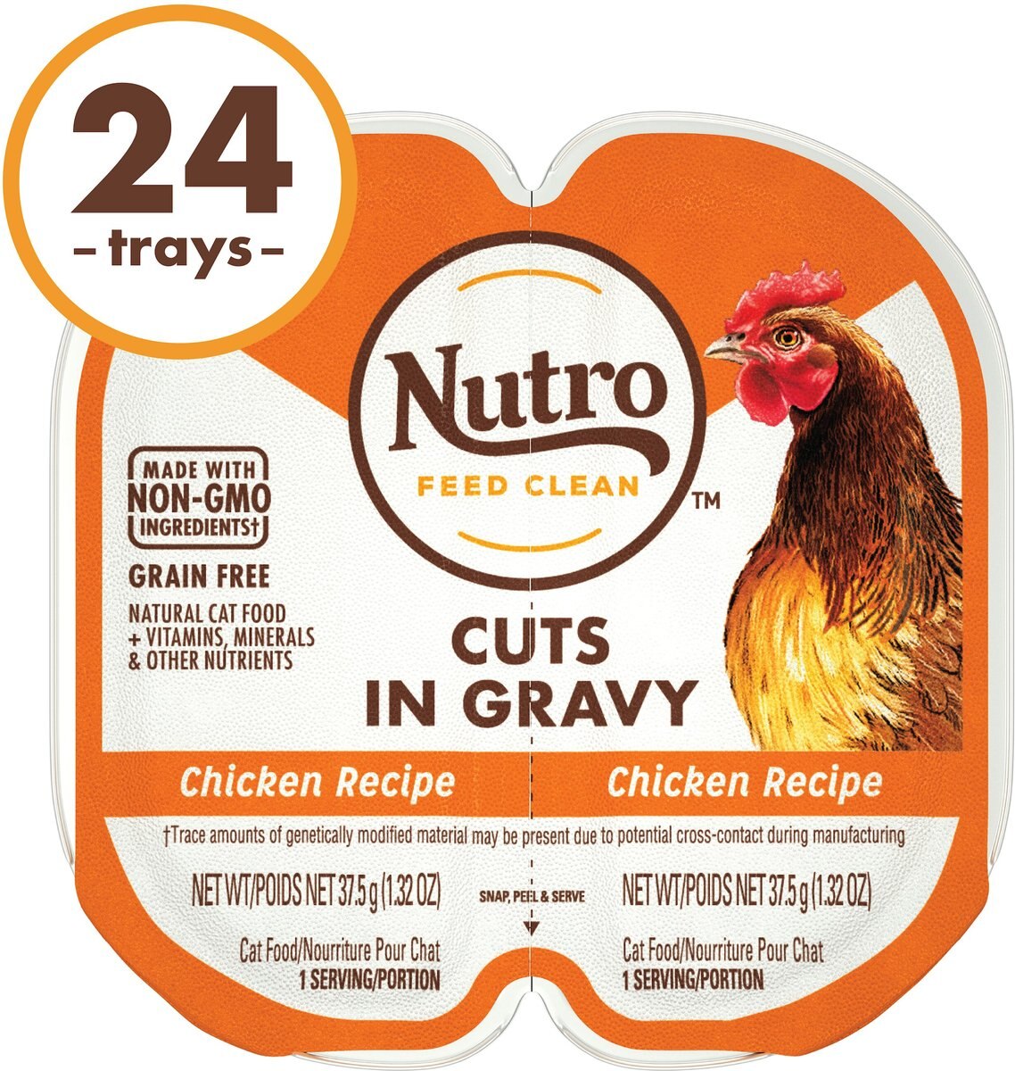 Nutro Perfect Portions Grain-Free Cuts in Gravy Chicken Recipe Cat Food Trays