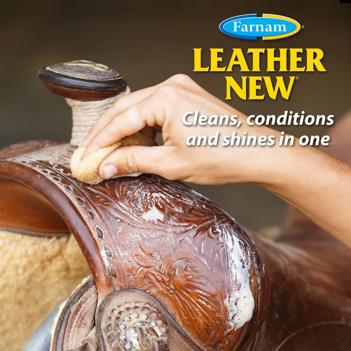 Farnam Leather New Foam Easy-Polishing Horse Saddle Soap， 7-oz bottle