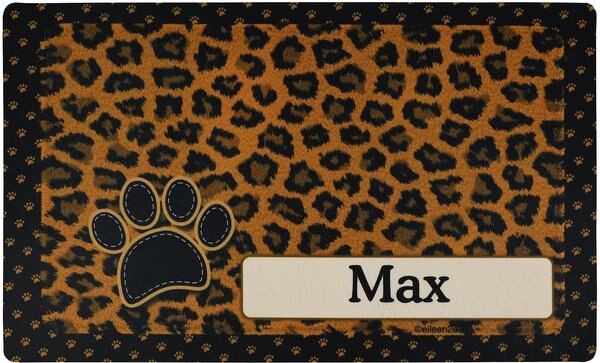 Drymate Leopard Personalized Dog and Cat Placemat， Tan