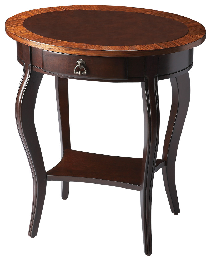 Jeanette Cherry Nouveau Oval Accent Table  532211   Traditional   Side Tables And End Tables   by GwG Outlet  Houzz