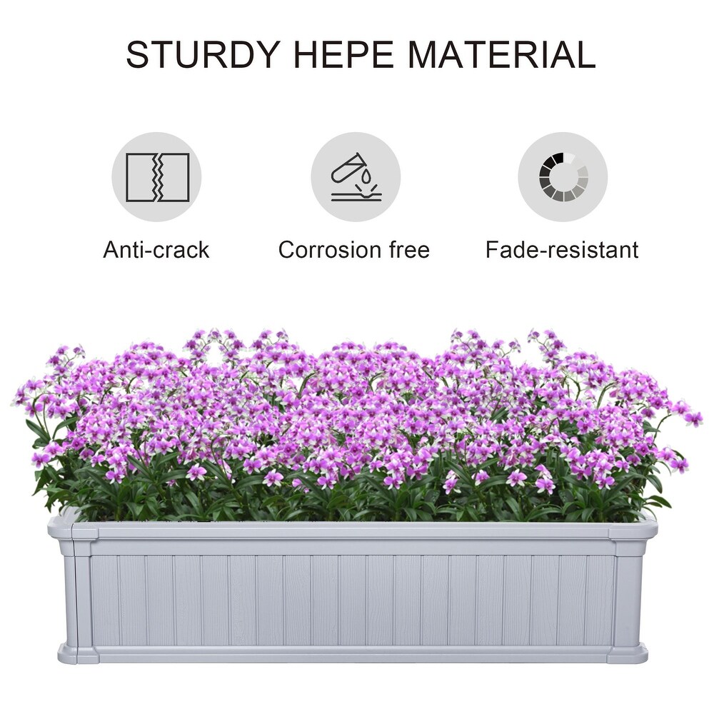 Outsunny 4' x 2' x 1' Raise Garden Bed  Planter Box for Flowers  Herbs Outdoor Backyard with Easy Assembly