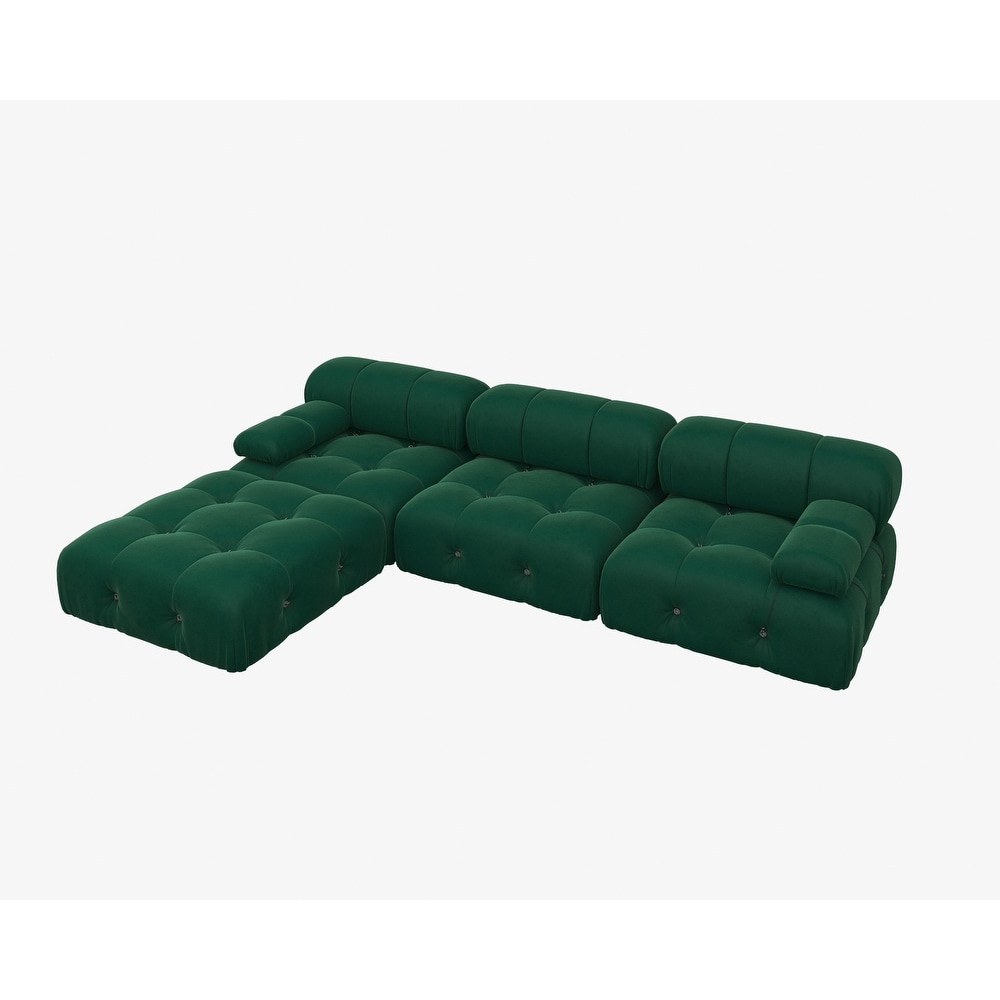 Modern Velvet Upholstered Large Modular Sectional Sofa