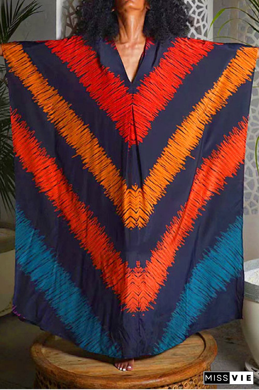 Tie Dye Printed Kimono Cover Up