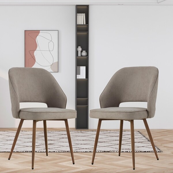 Set of 2 Modern Dining Chairs with Metal Legs