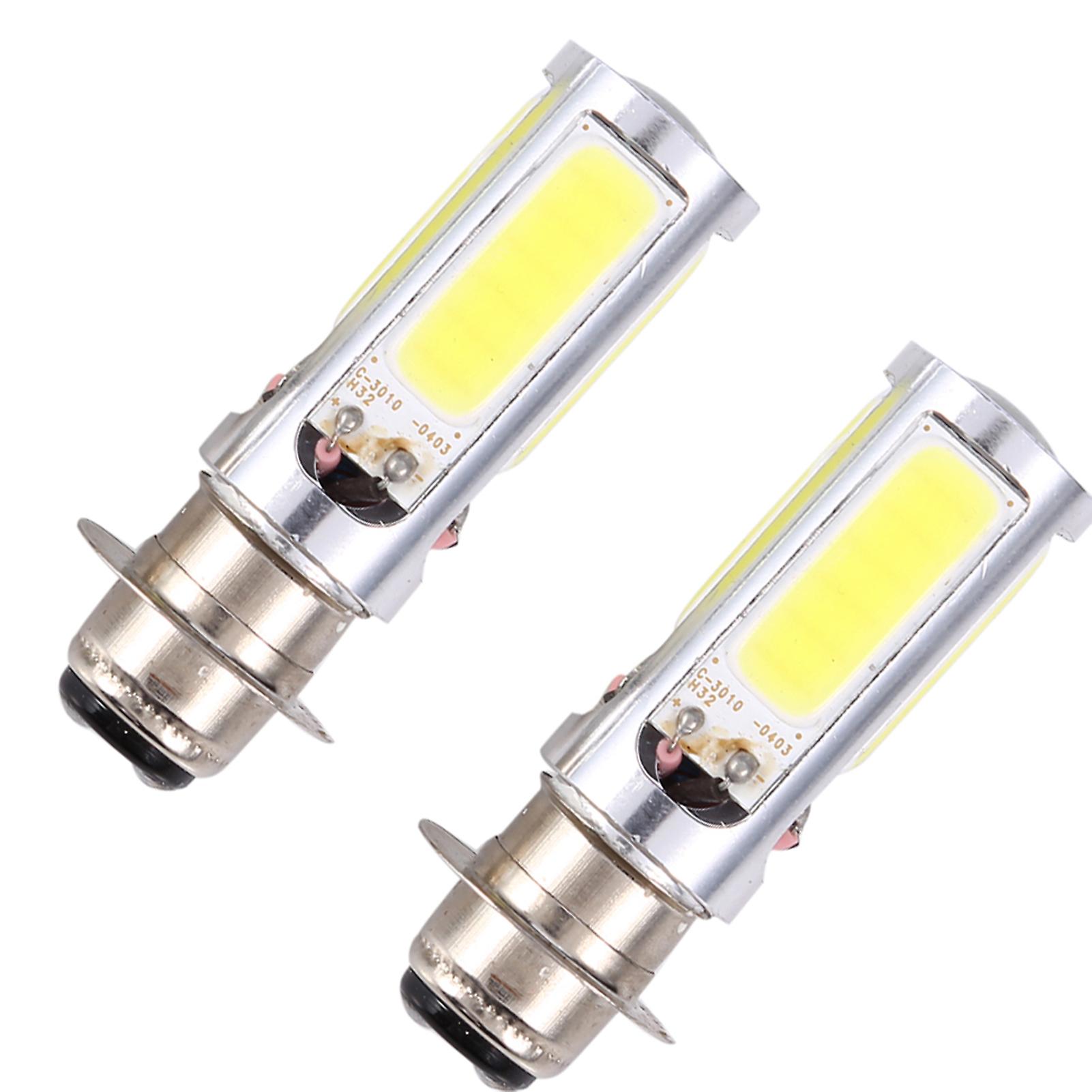 2x 6000k White H6m Cob Led Motor Bike/atv Headlight Fog Light Bulb Px15d P15d25-1