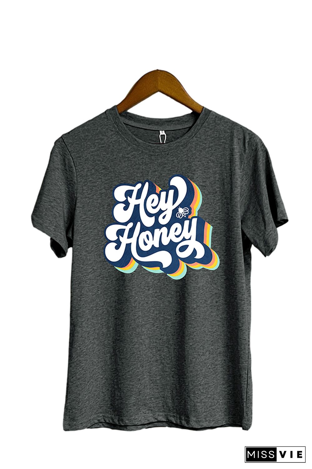 Hey Honey Retro Bee Short Sleeve Graphic Tee Wholesale