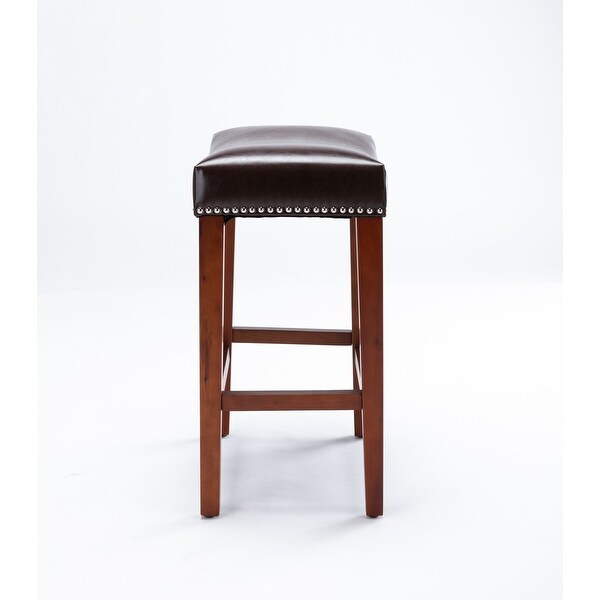 Set of 2 Leather Barstool