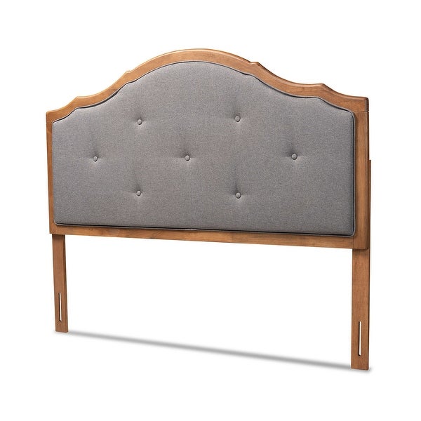 Gala Vintage Classic Fabric and Wood Arched Headboard in Grey - - 34237143