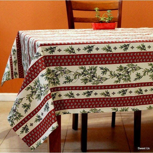 Wipeable Tablecloth Spill Resistant French Fleur Oliviers Collection