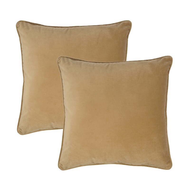 Sherry Kline Glendon Velvet Corded Edge pillow  zippered with Polyester Insert (Set of 2) 20\