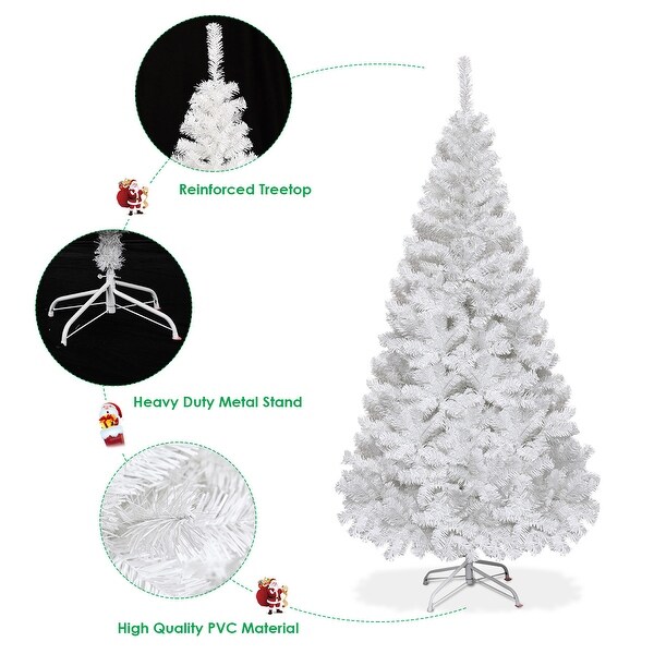 White Artificial PVC Christmas Tree w/Stand Holiday Decor