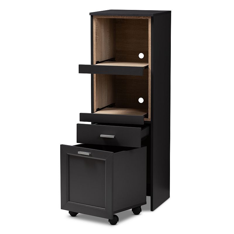 Baxton Studio Fabian Dark Gray Kitchen Storage Cart