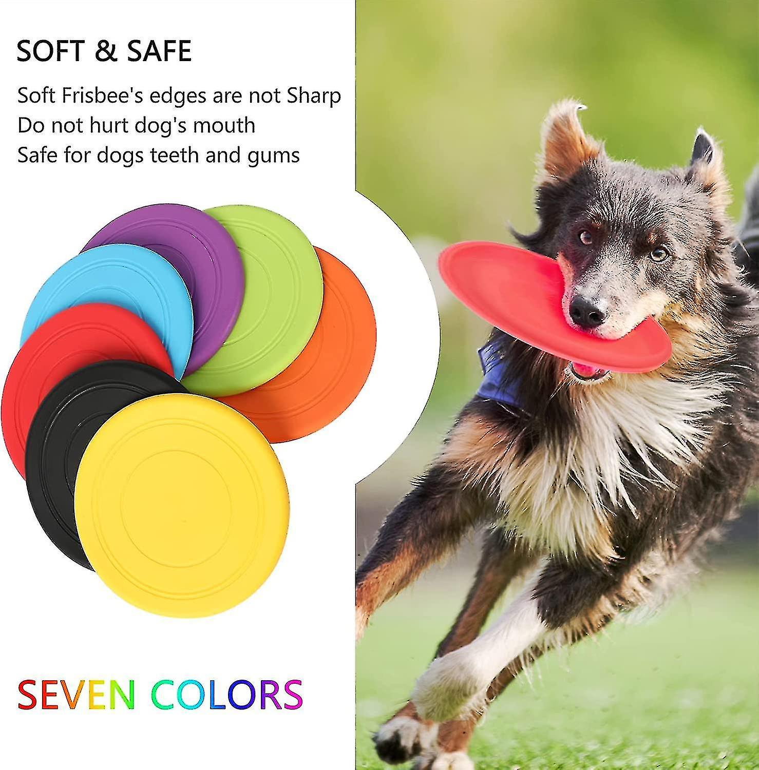 7 Pack Dog Flying Disc，puppy Flyer Dog Toy，dog React Faster Training Interactive Toys Silicone Float