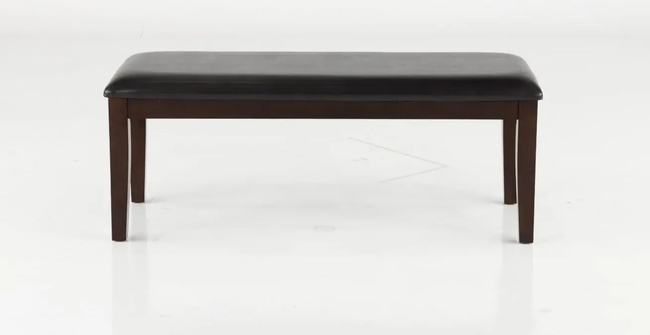 Brent Dark Cherry Upholstered Dining Bench