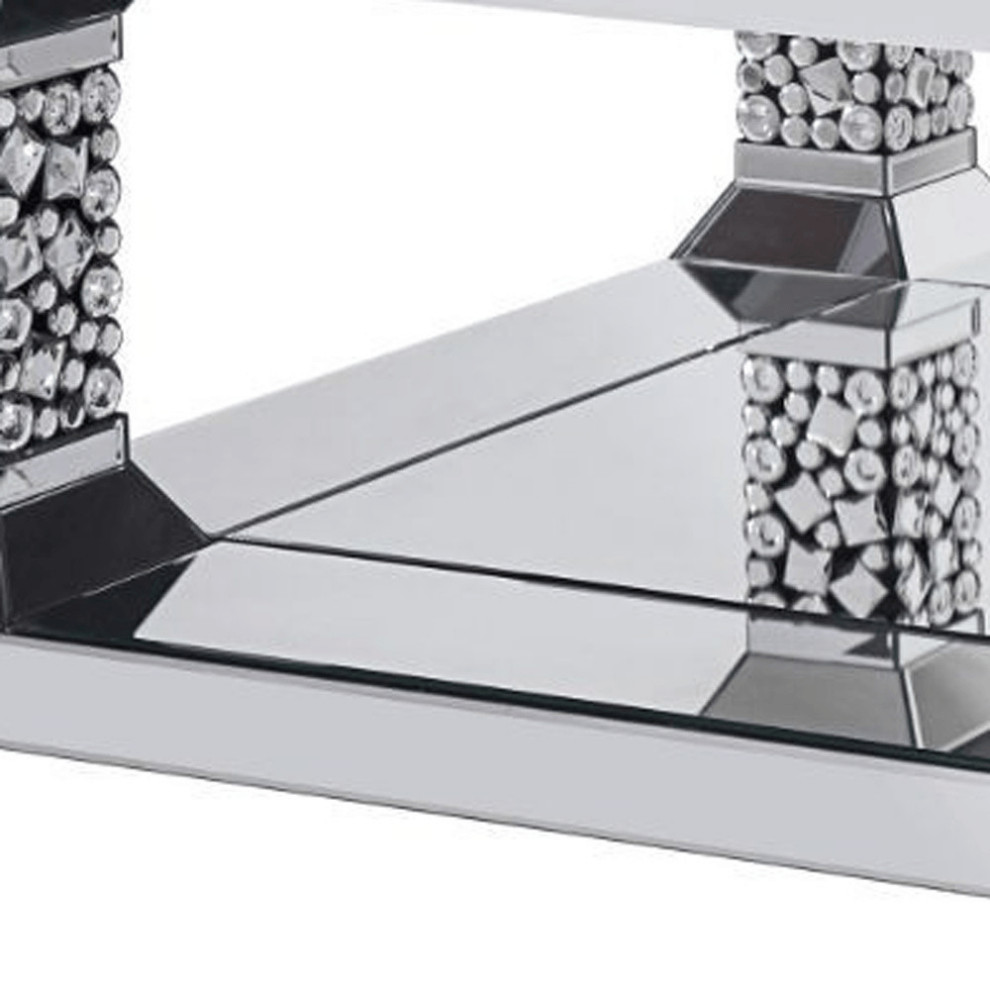 40 quotSilver Mirrored Square Mirrored Coffee Table   Coffee Tables   by HomeRoots  Houzz