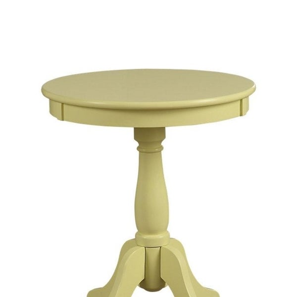 Traditional Style Wooden Round Side Table with Turned Pedestal Base - 22 H x 18 W x 18 L Inches