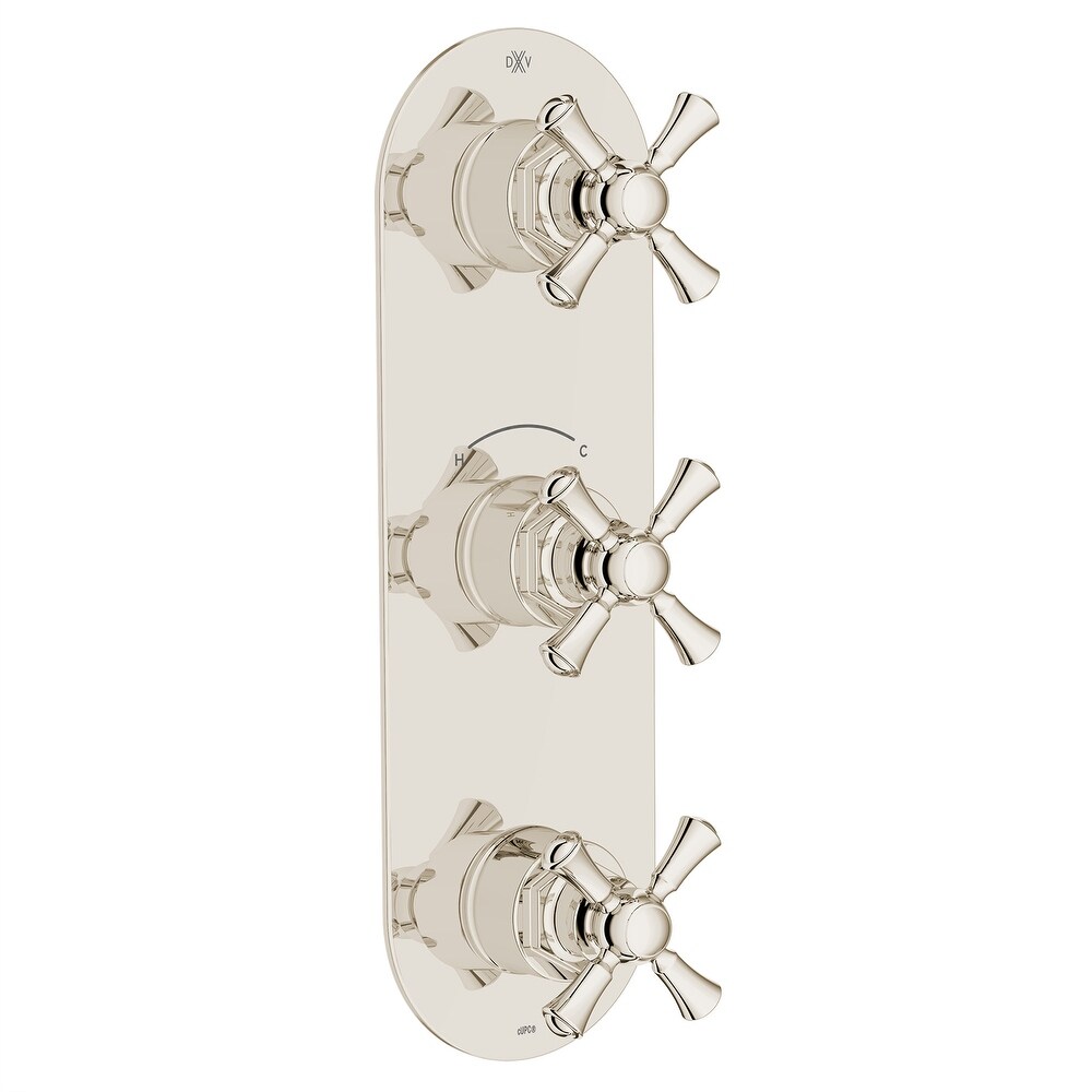 DXV Oak Hill 3 Handle Slim Valve with Cross Handles
