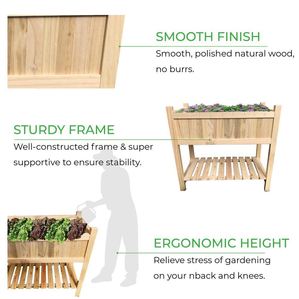 BACKYARD EXPRESSIONS PATIO · HOME · GARDEN 30 in. x 16 in. x 28 in. Wooden Raised Garden Bed 914895