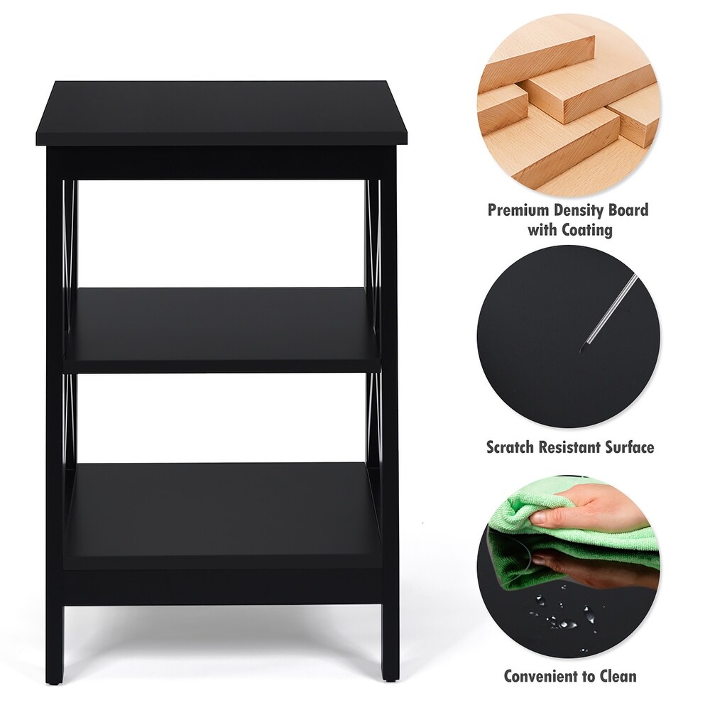 Copper Grove Nurota 3 tier X cross End Tables (Set of 2)