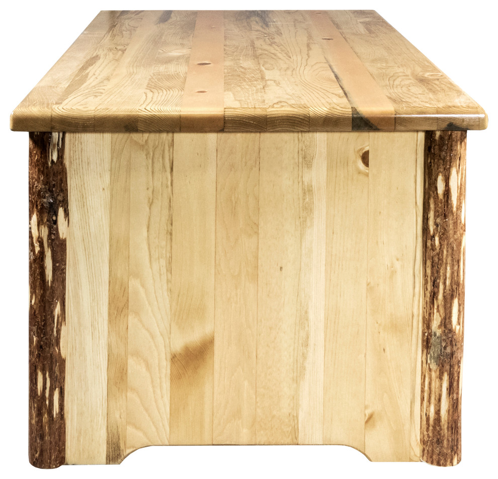 Montana Log Wood Coffee Table With 2 Drawers In Stain And Lacquer MWGCCT2D   Rustic   Coffee Tables   by Montana Woodworks  Houzz