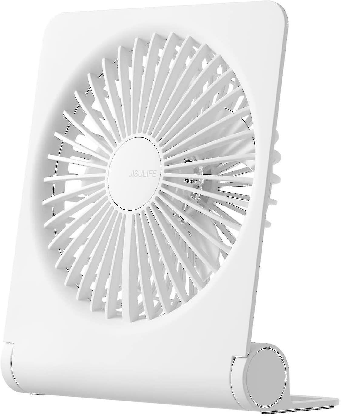 Small Desk Fan， Portable Table Fan Usb Rechargeable 4500mah Battery， 160 Foldable Strong Wind Ultra Quiet 4 Speeds For Office Home Camping