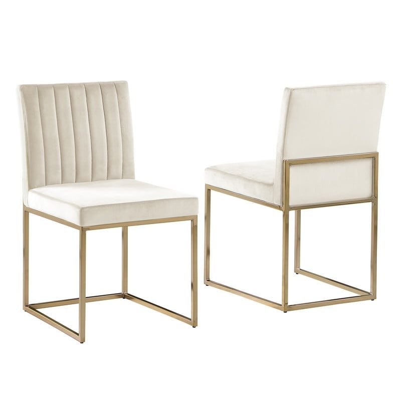 Best Master Furniture Emilio Gold Velvet Dining Chairs (Set of 2)