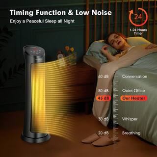 Costway 1500-Watt Portable Electric PTC Heater Swing Space Heater with 24-Hours Timer andThermostat EP25439US-BK