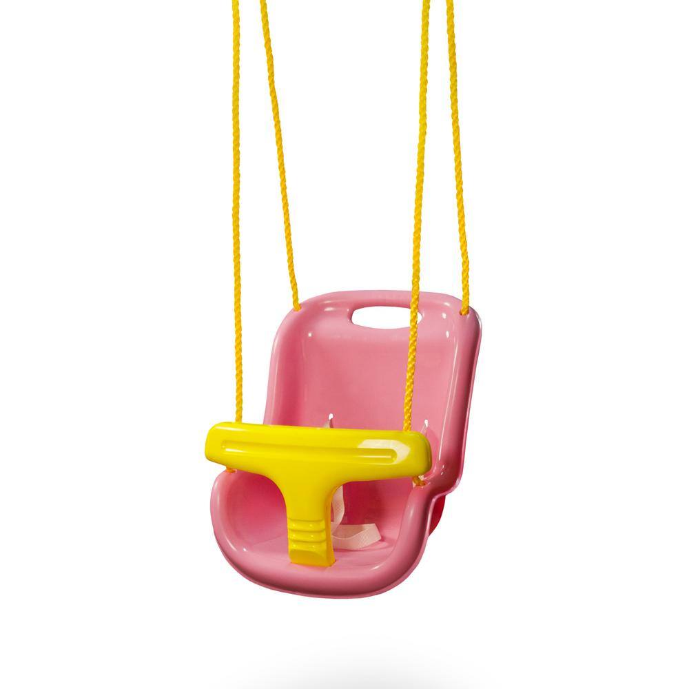 Swing-N-Slide Playsets Pink High Back Infant Swing with Ropes WS 4001-PK