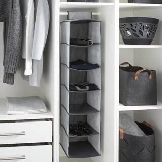 Simplify 47.24 in. H Gray Fabric Hanging Closet Organizer 26606-GREY