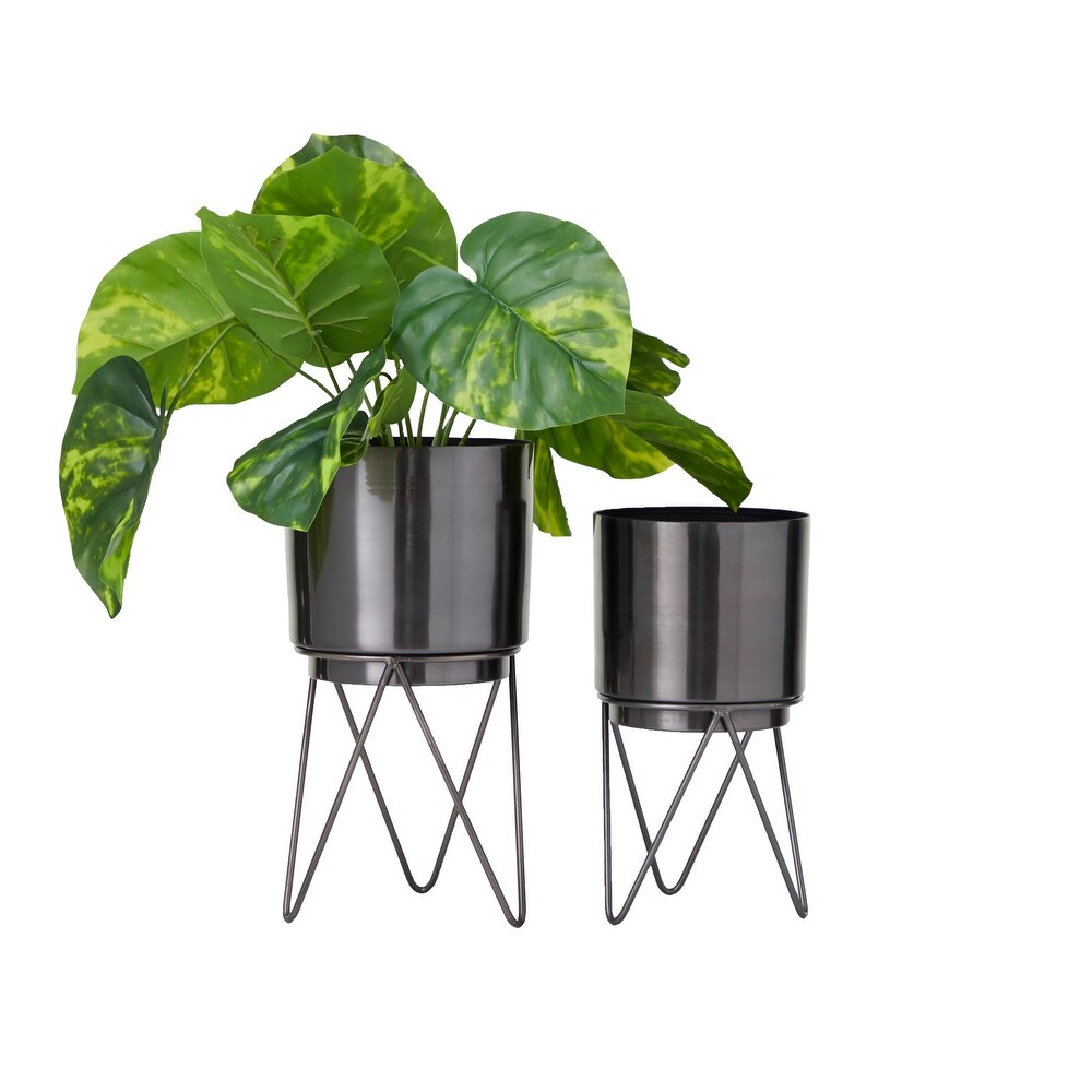 CosmoLiving by Cosmopolitan Metal Modern Planter (Set of 2)   S/2 12\