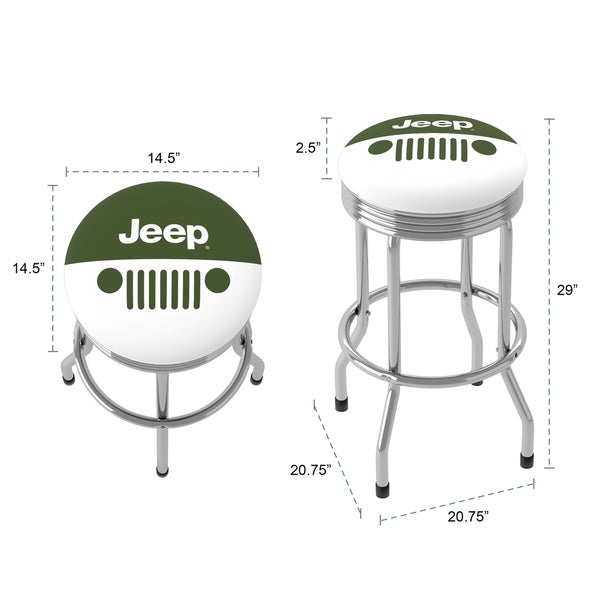 Jeep Grille 360 Degree Swivel Ribbed Barstool - 20.75 x 20.75 x 29