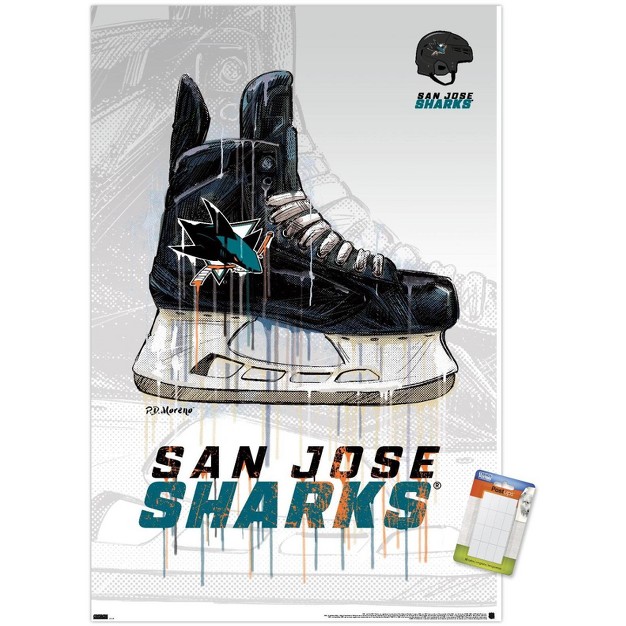 Trends International Nhl San Jose Sharks Drip Skate 21 Unframed Wall Poster Prints