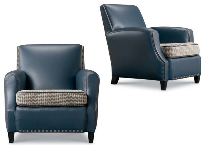 Simon Retro Leather Chair   Transitional   Armchairs And Accent Chairs   by Leathercraft Inc  Houzz