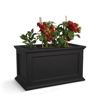 Mayne Fairfield 20 in. x 36 in. Self-Watering Black Polyethylene Planter 5826B