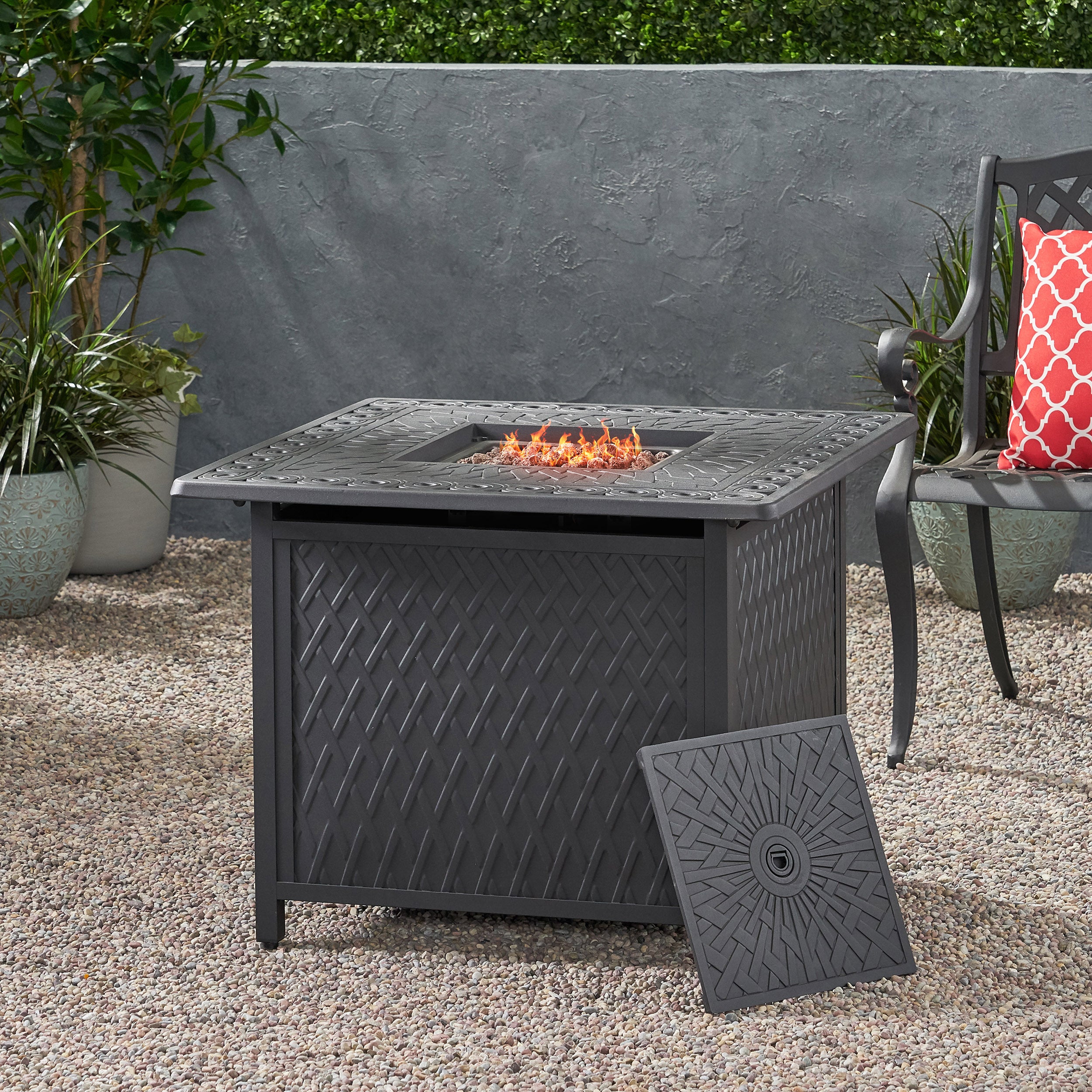 Weston Square Aluminum Propane Fire Pit