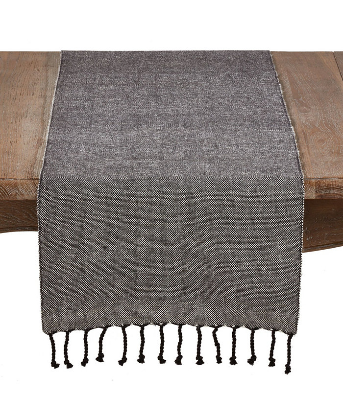 Saro Lifestyle Tasseled Cotton and Jute Runner