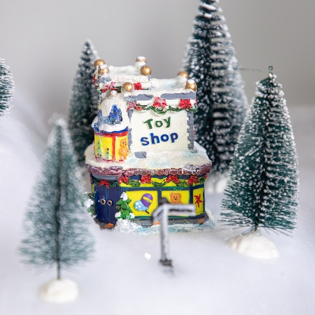 Glittered Snowy Toy Shop Christmas Village Building