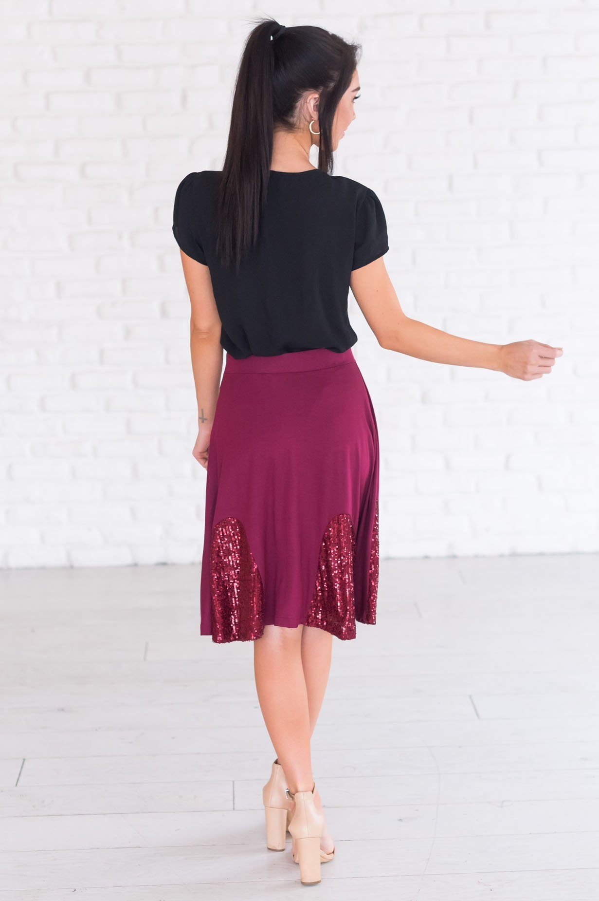 Pop of Sequins Modest Skirt