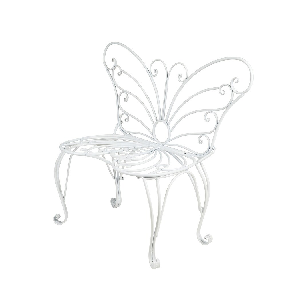 White Metal Garden Butterfly Chair