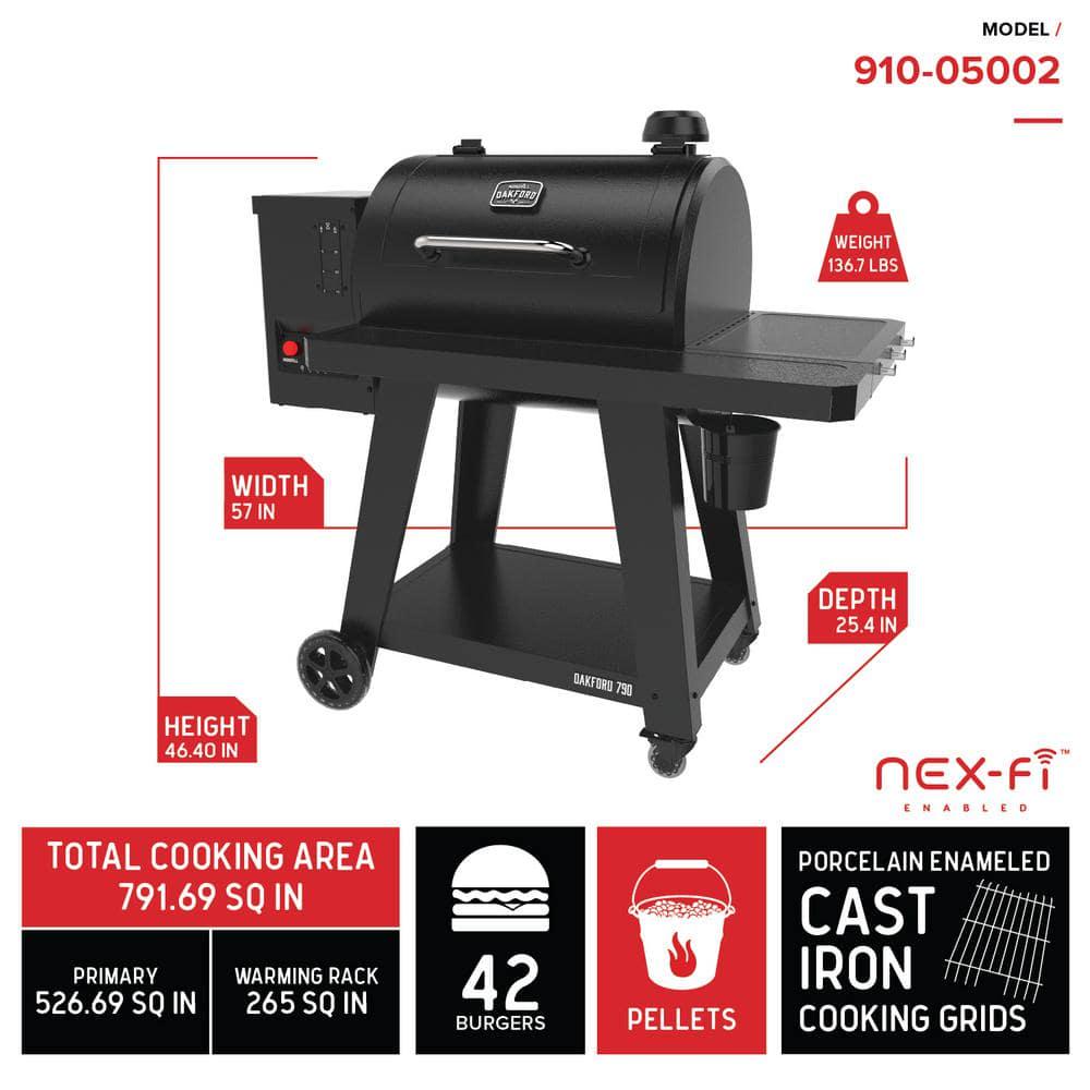 Nexgrill Oakford 790 Wifi Pellet Grill Smoker in Black