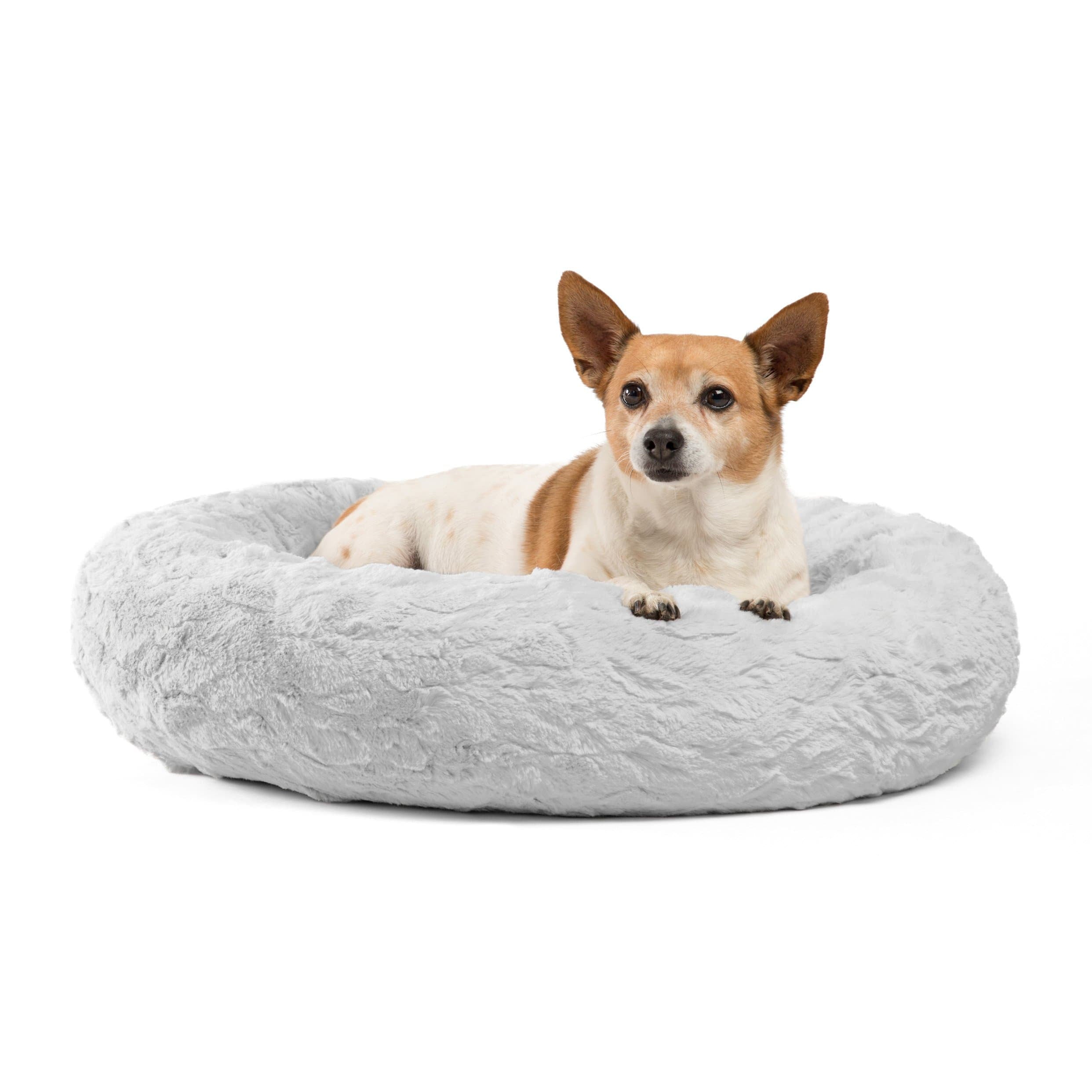 Best Friends by Sheri Donut Cuddler Lux Faux Fur Pet Dog Bed, 23