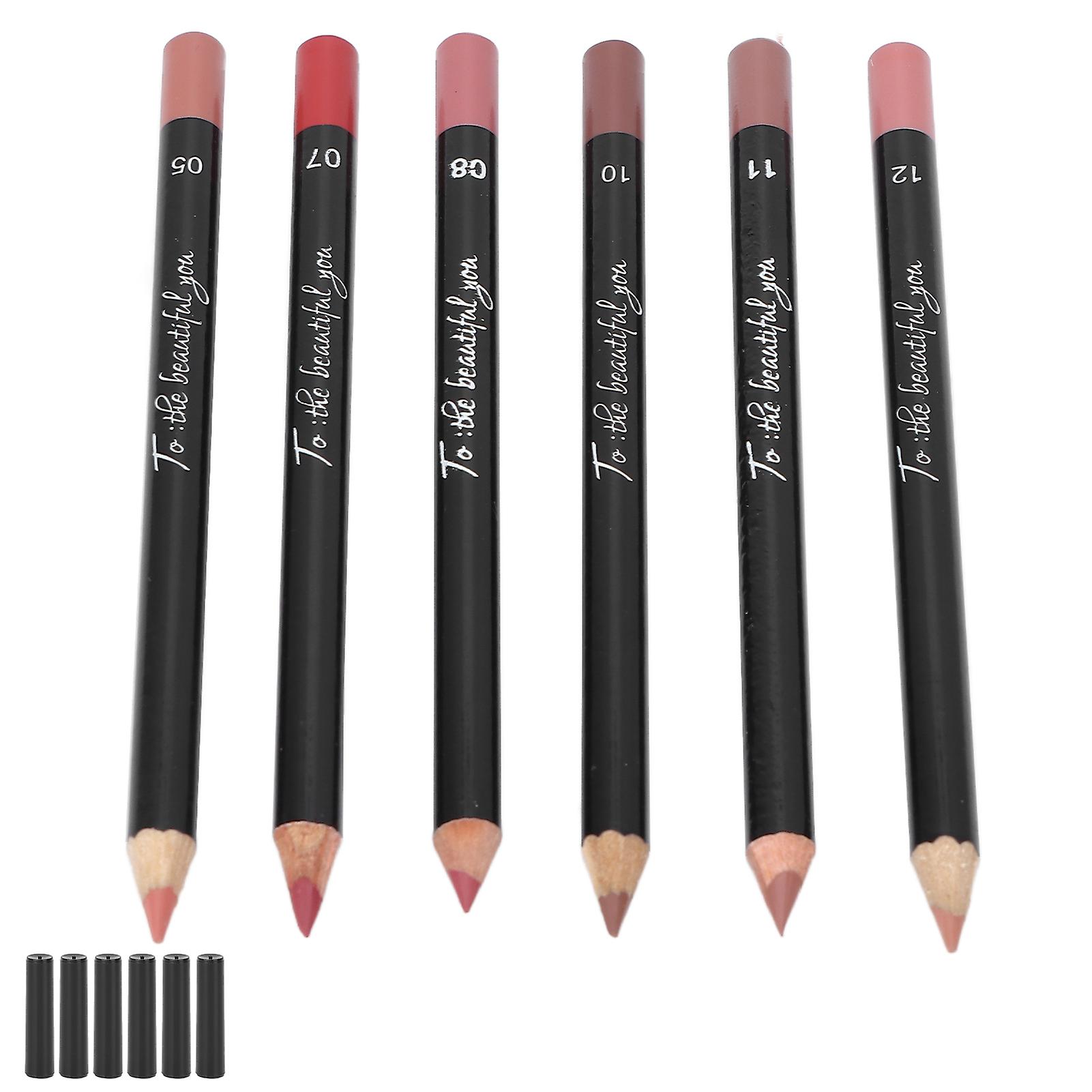 6pcs Lip Liner Professional Waterproof Matte Long Lasting Lip Pencil Pigmented Cosmetics#03