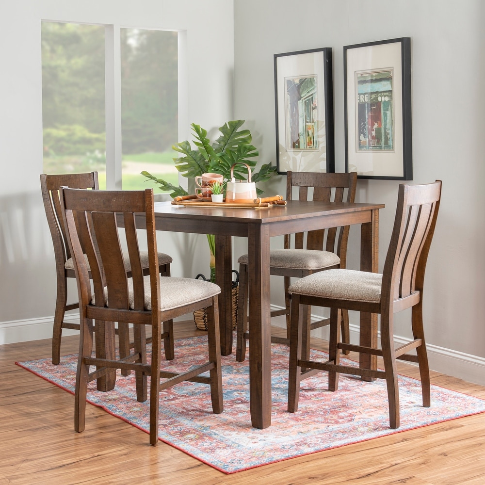 Stokes Brown 5 piece Counter Height Dining Set