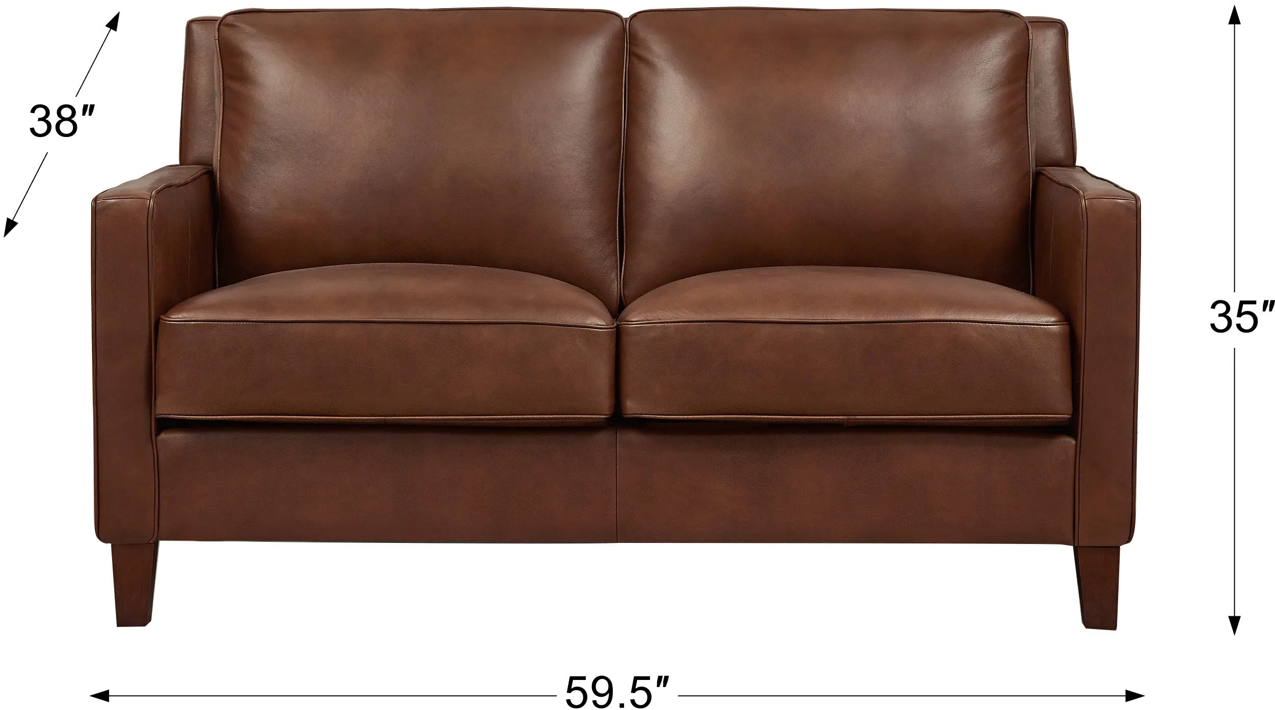 New Haven Brown Leather 2 Piece Sofa and Loveseat Set - Amax Leather